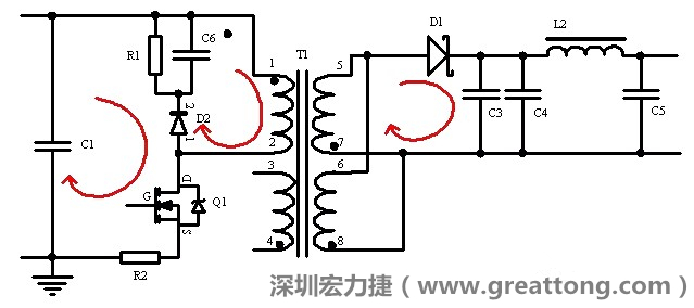 元件布局的時(shí)候，要優(yōu)先考慮高頻脈沖電流和大電流的環(huán)路面積，盡可能地減小,以抑制開關(guān)電源的輻射干擾