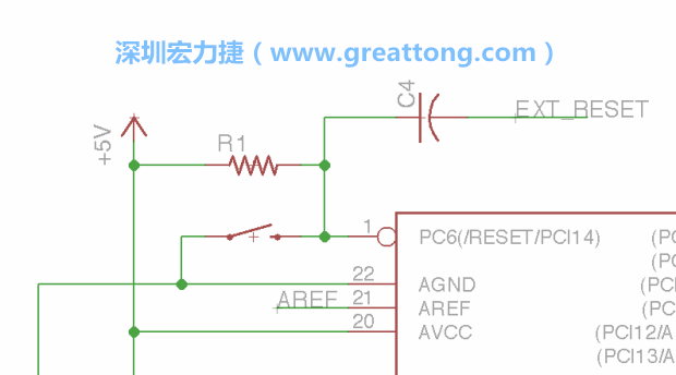 很多PCB設(shè)計(jì)者的設(shè)計(jì)不符合人體工學(xué)，他們使用很小的按鈕、不方便的元件配置和難以解讀的標(biāo)簽，千萬(wàn)不要變成這樣！這次我們的設(shè)計(jì)有一個(gè)大小合適的重置按鈕（reset button）和可以清楚辨認(rèn)是否已經(jīng)接上電源的LED指示燈。