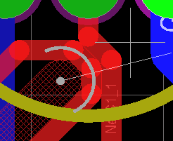 圖28 雙層手動布線?使用Shift +SPACEBAR來選擇各種線的角度模式。