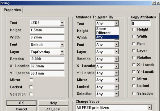 4. 可對字符和阻焊進行適當?shù)恼{(diào)整，以方便處理文件和提高效率，字符可以通過Global過濾器設(shè)置條件進行快速調(diào)整不同格式的字符